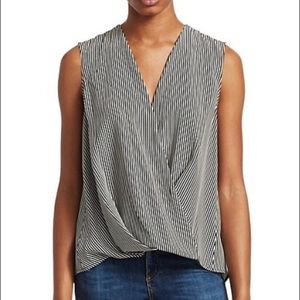 rag & bone “Victor” Stripe Sleeveless Chiffon Blouse | Layering Top | Size XS